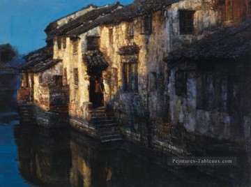 Villages fluviaux chinois Chen Yifei Peinture à l'huile